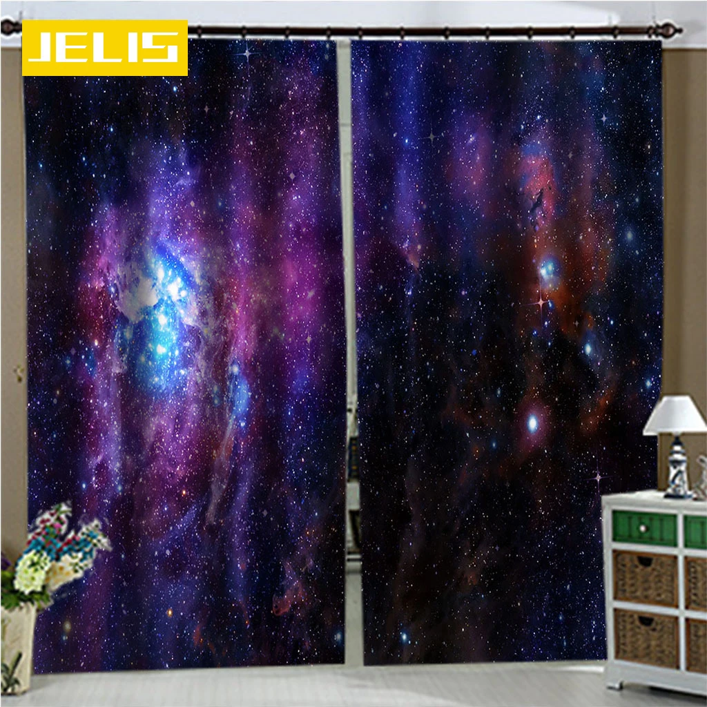 

Dark Universe Starry Sky 3D Blackout Curtains for Living Room Bedroom Backdrop Curtains Home Textiles Custom Curtains