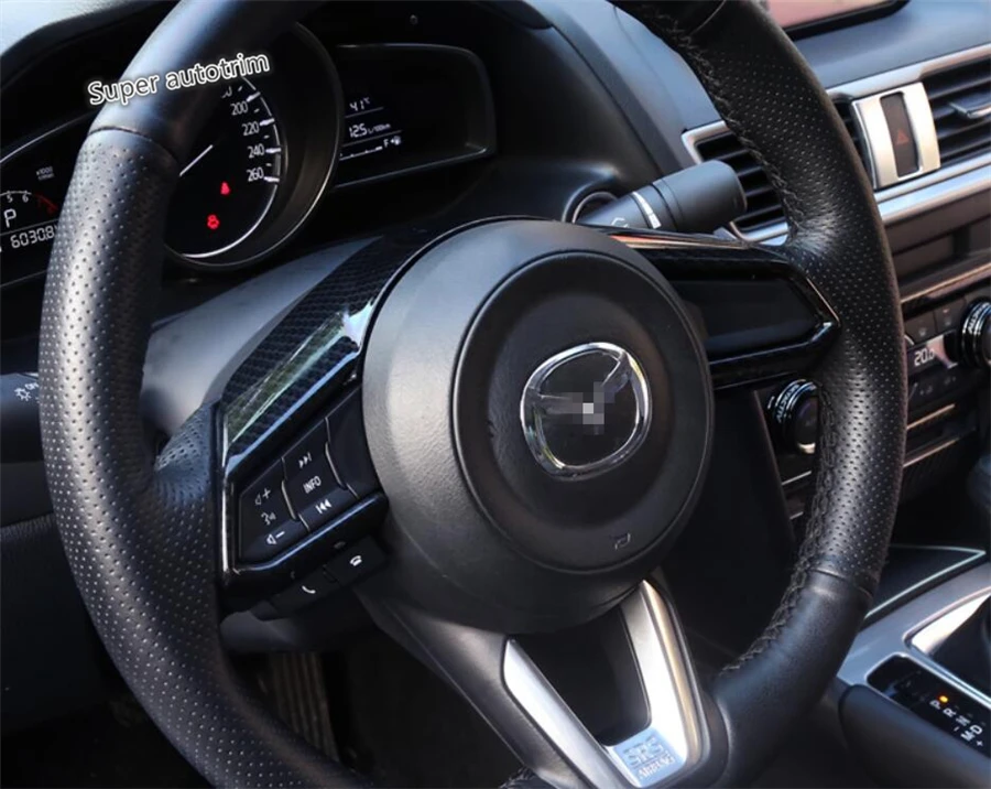 Lapetus аксессуары интерьера руля украшение рамка Крышка отделка ABS Подходит для Mazda 3 AXELA седан хэтчбек
