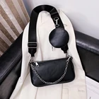 Сумка-тоут женская, с цепочкой, мягкая, 2 шт., сумка через плечо из искусственной кожи, 2021