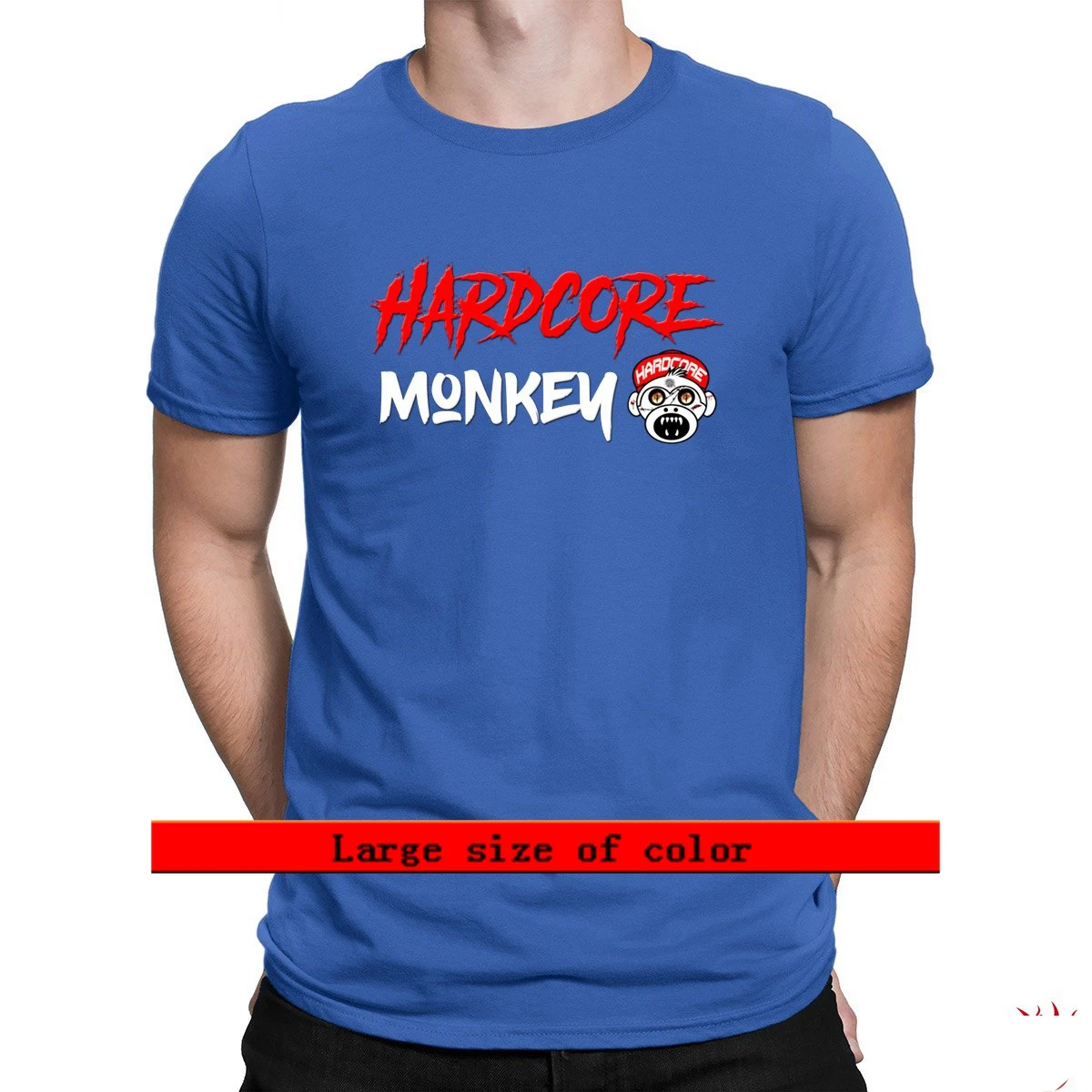 

Hardcore Monkey Cotton 2021 t-shirt Hip Hop Fit S-Xxxl Men's Spring Homme Knitted Funny Family