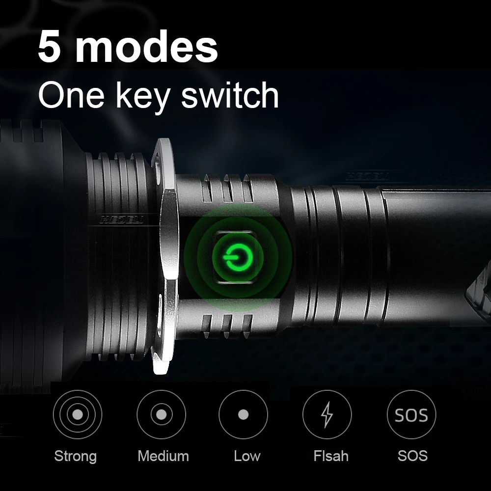 Супер мощная XHP170 светодиодная вспышка 18650 26650 зум тактический фонарь USB зарядка