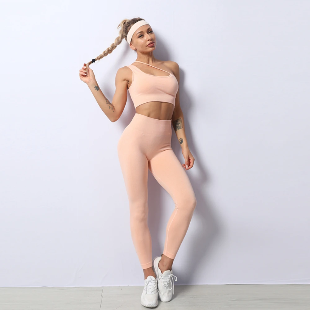 

Seamless Yoga Set Women Fitness 2pcs Sport Suit Gym Workout Clothes Sports Bra Crop Top High Waist Leggings Running Sportswear