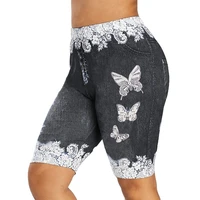 women fashion lace patchwork butterfly print shorts sports minipants hot shorts summer vintage shorts women femme loose shorts
