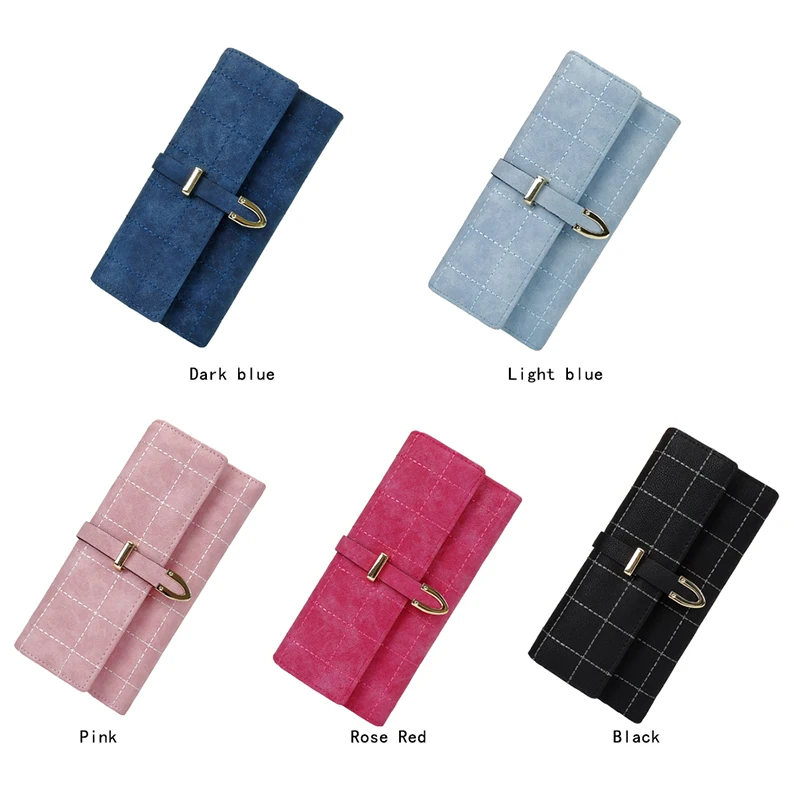 Женский кошелек из нубука в клетку портмоне кредитный держатель для карт бизнес