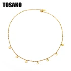 Цепочка Из Нержавеющей Стали TOSAKO, золотого цвета, модная цепочка Ginkgo свитер с рисунком листья