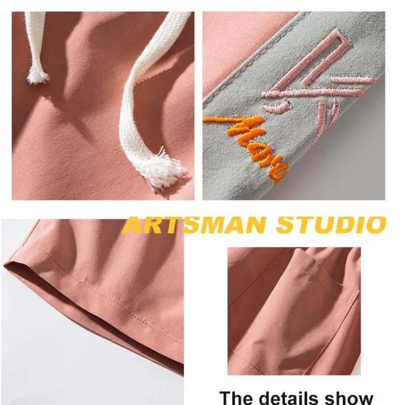 

Casual Ice Silk Shorts Men Summer Sports Fitness Loose Shorts Male Letter Running Training Beach Short Pant Masculino Fashion