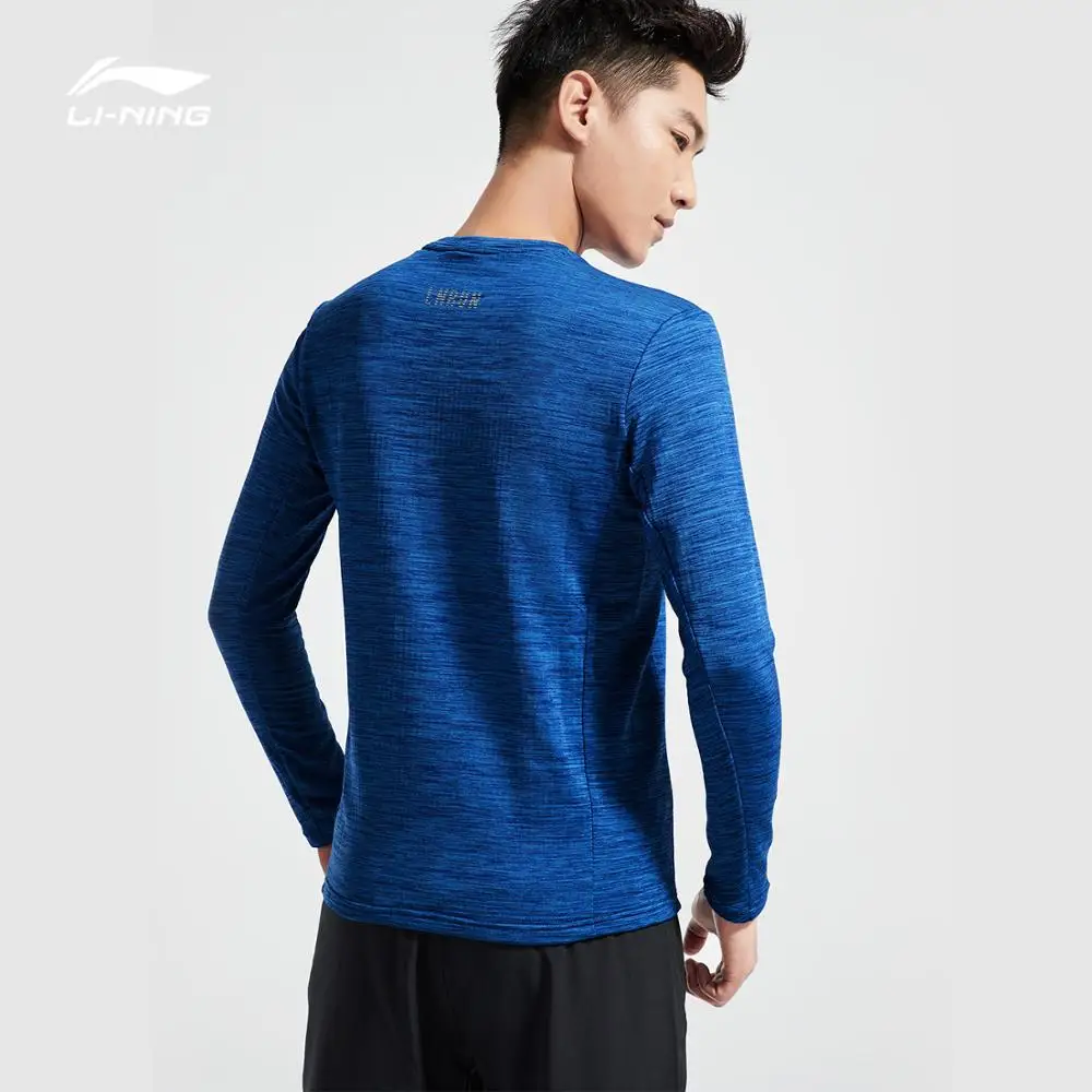 Li Ning Мужская футболка для бега с длинным рукавом теплая оболочка 95% полиэстер 5%