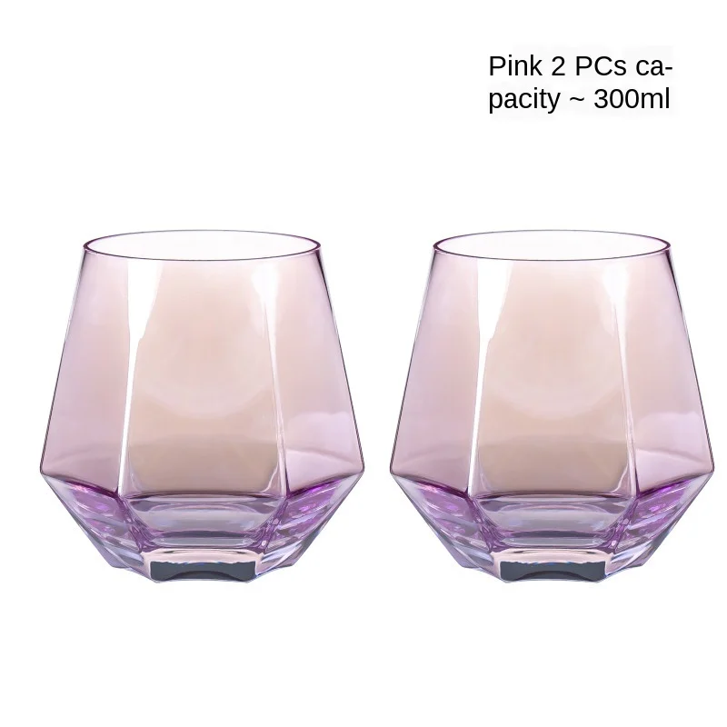 

Colorful Heatproof Glass Creative Six-sided Water Cups Milk Glass Juice Cup Drink High Appearance Level Gift