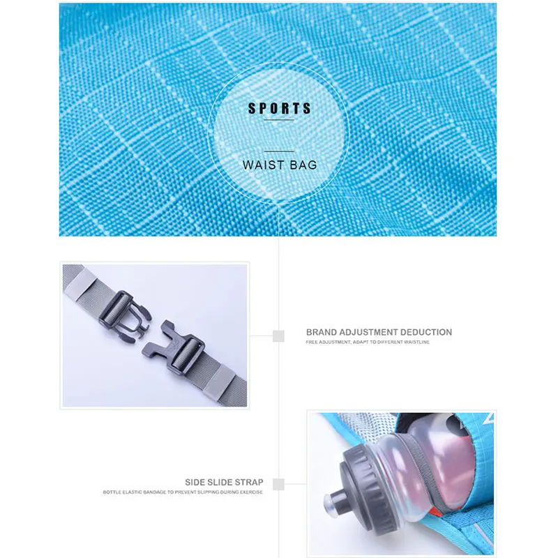 

Marathon Jogging Cycling Running Hydration Belt Waist Bag Pouch Fanny Pack Phone Holder adjustable water bottle waist bag