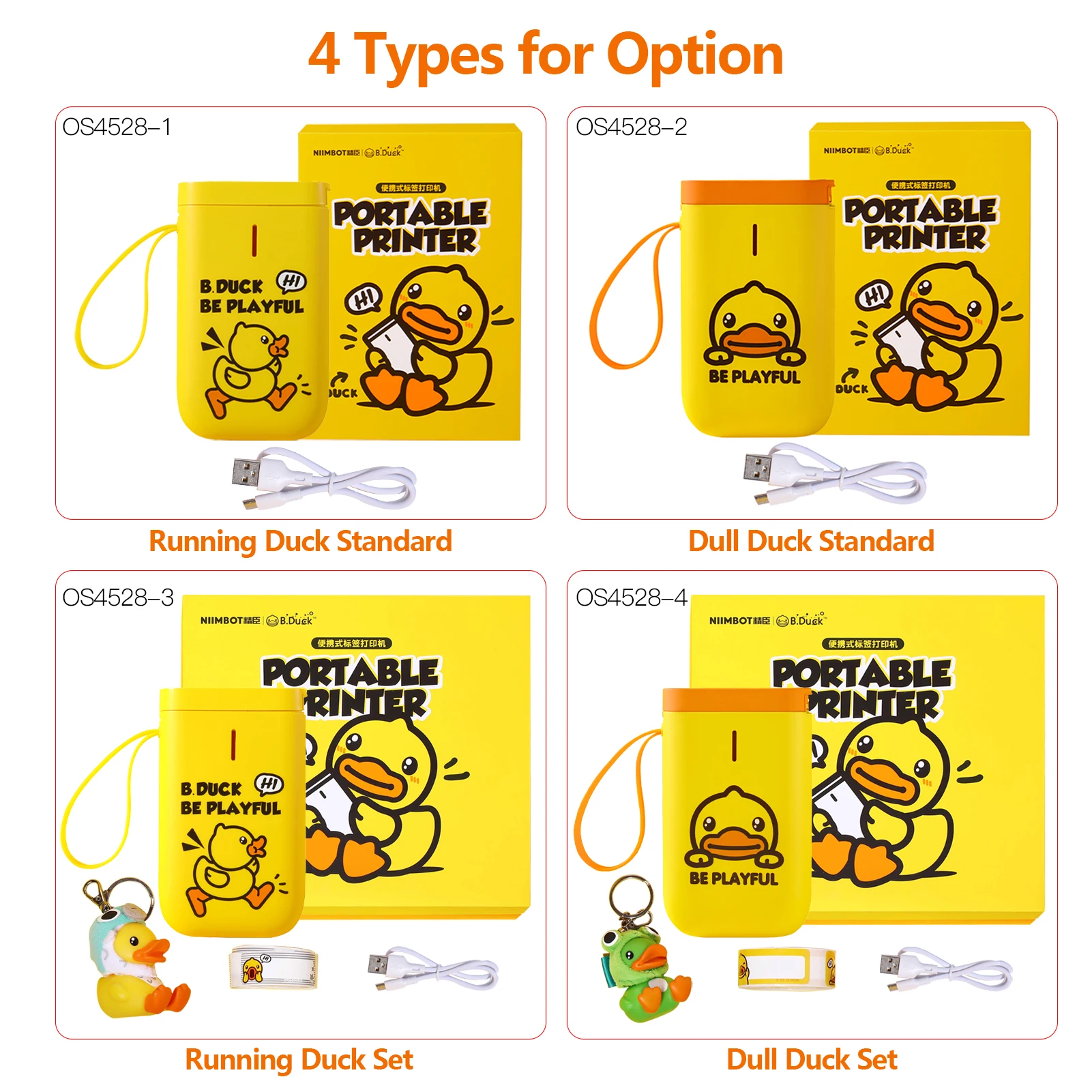 

NIIMBOT Portable Handheld D11 Label Printer Cute Cartoon Thermal Wireless BT Label Maker Sticker Machine for Home Office School