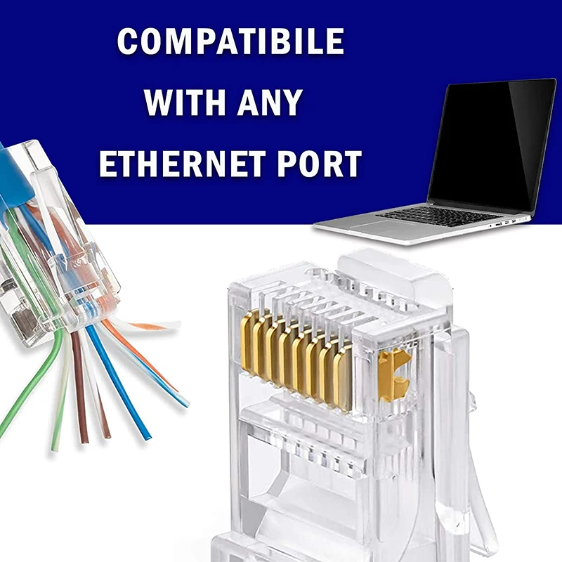 RJ45 Crimp Tool Cable Tester Kit,All-In-One Stripper Cutter Crimper Tool for RJ45 Cat6 Cat5 Pass-Thru Connectors