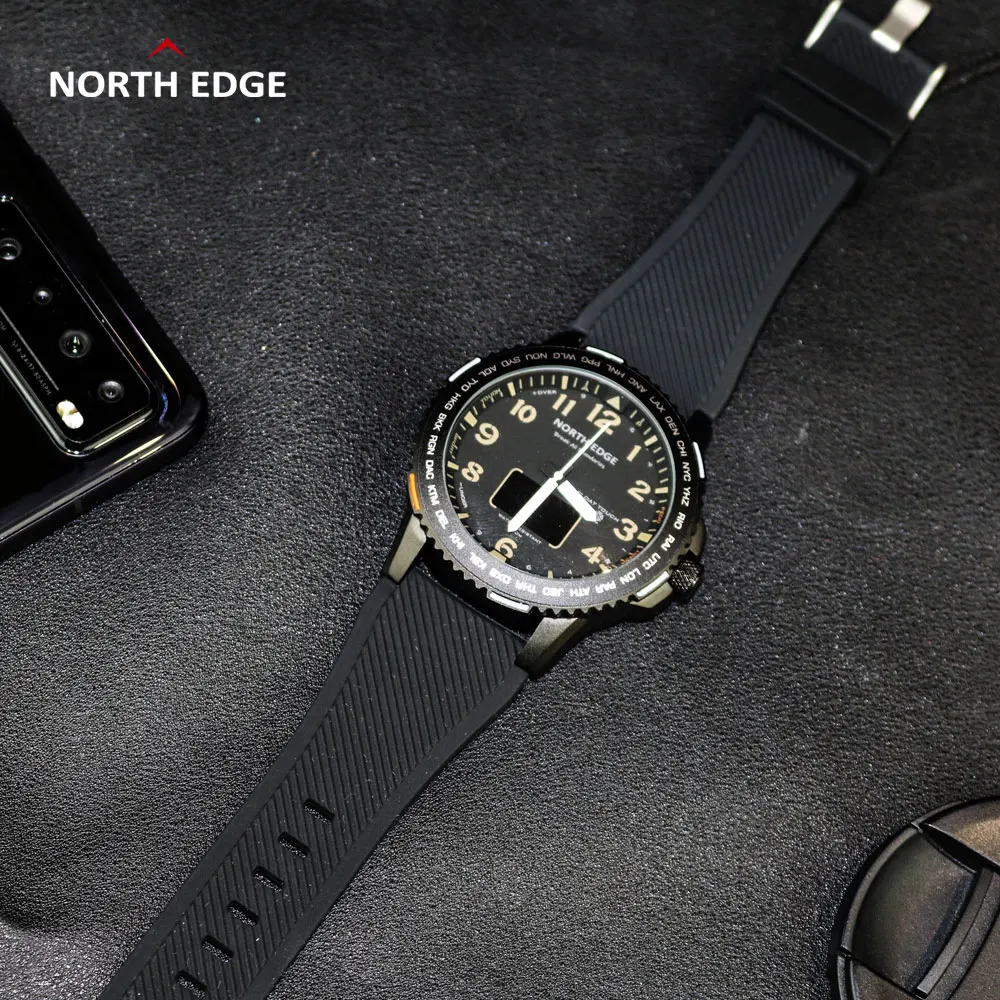 Подарочные ремешки North EDGE мужские цифровые часы 1 3 дюйма монитор сердечного ритма