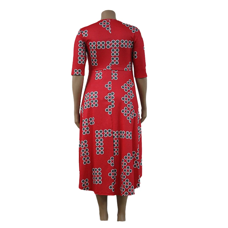 2020 Women Winter Dress O-Neck Half Sleeve Sexy Fashion Night Club Party Plus Size Loose Print Dresses L-4XL GL1100 | Женская одежда