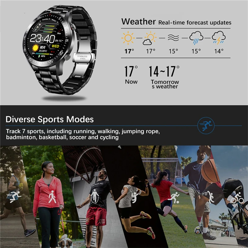 lige new 2021 smart watch men heart rate blood pressure information reminder sport waterproof smart watch for android ios phone free global shipping
