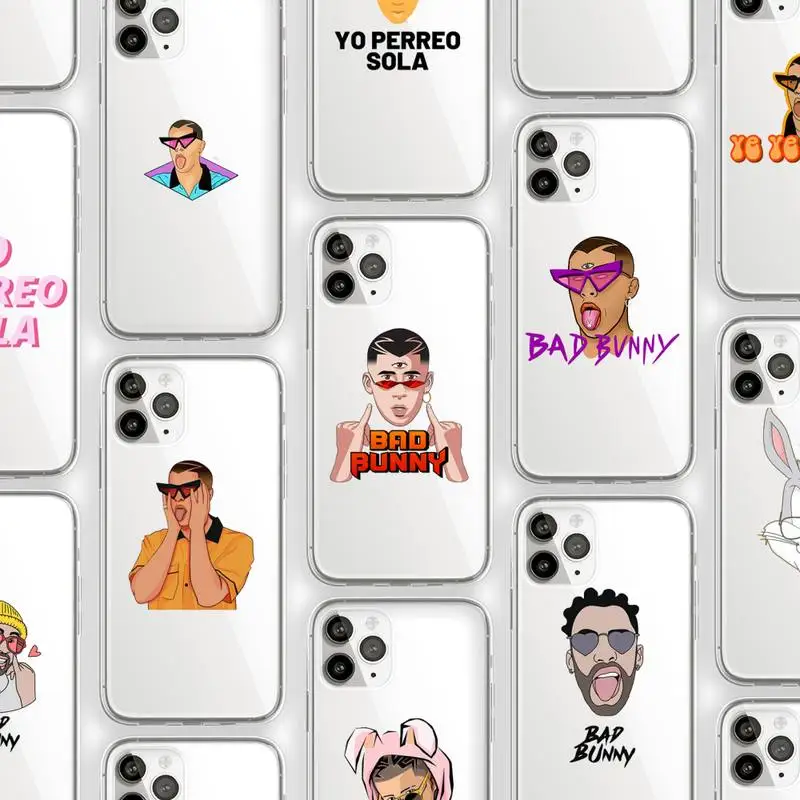 

Yo Perreo Sola Bad Bunny Phone Case Transparent for iPhone Samsung 11 12 6 7 8 9 30 Pro X Max XR Plus lite