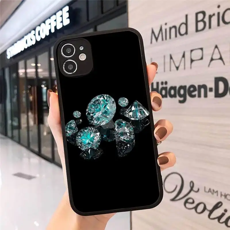 

Fashion Diamond shiny Phone Case Matte Transparent for iPhone 7 8 11 12 s mini pro X XS XR MAX Plus cover funda