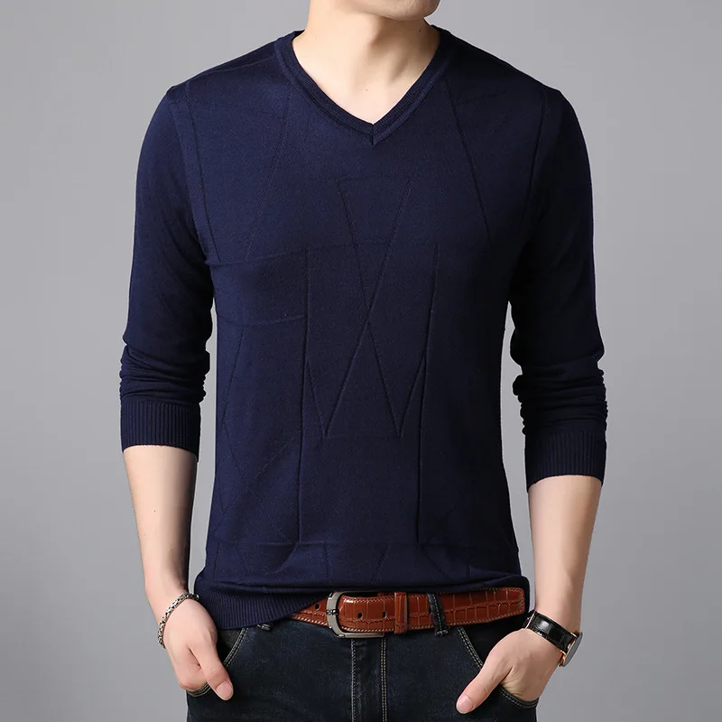 Осень 2020 Новая мужская Тонкая футболка с длинным рукавом Молодежный модный