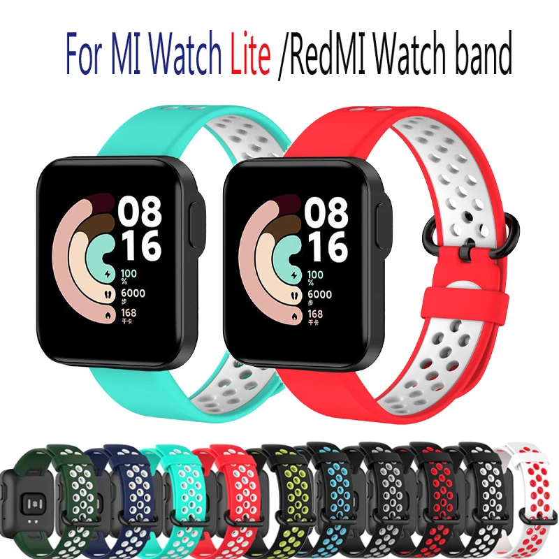 

For RedMi Watch Band Two colors Silicone Watch Strap For Xiaomi Mi Watch Lite Replacement Sport Bracelet Wristband
