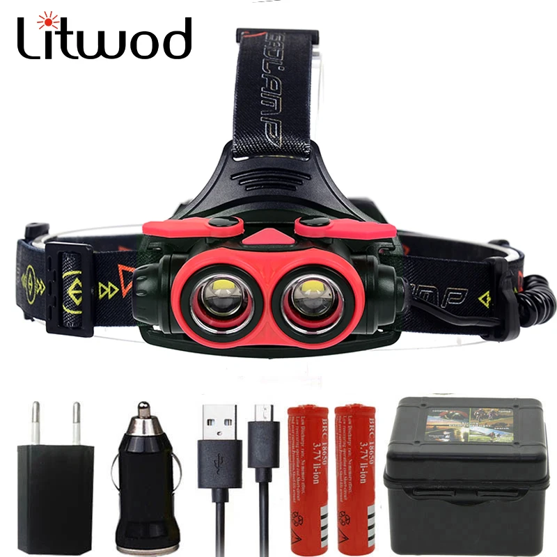 Налобный фонарь Litwod z307305A светодиодный 8 лм 4 режима перезаряжаемый налобный