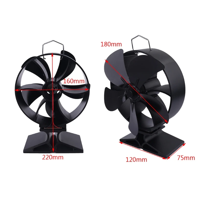 

Triangle Crown Lotus 5 Blades Heat Powered Stove Fireplace Fan for Wood Log Burner Heater Fuel Saving Quiet Ecofan Efficient