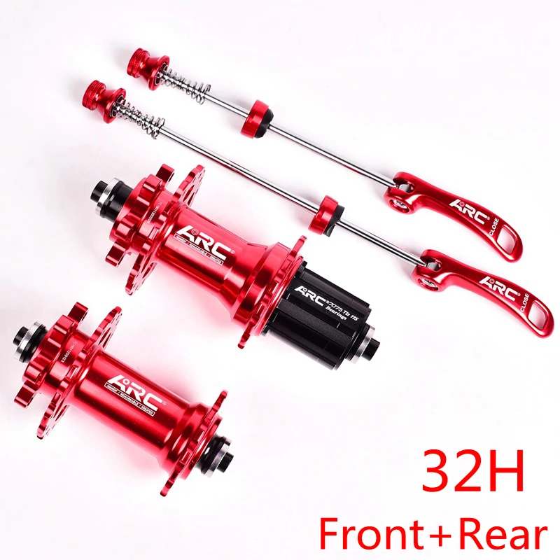 Red9x100 10x135mm 32 Дуговые велосипедные ступицы герметичный подшипник MTB горный велосипед ступица быстрый выпуск набор 32 36 28 отверстия дисковый тормоз 4 подшипники 4 Pawls 8-11speed - Цвет: Red9x100 10x135mm 32