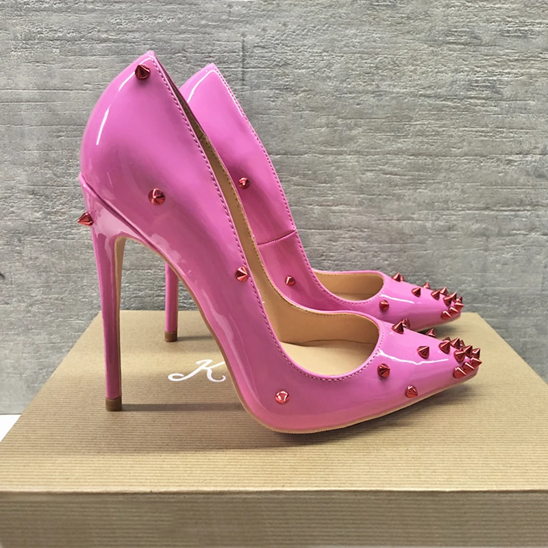 Туфли женские на высоком каблуке 12 см пикантные элегантные лакированные туфли