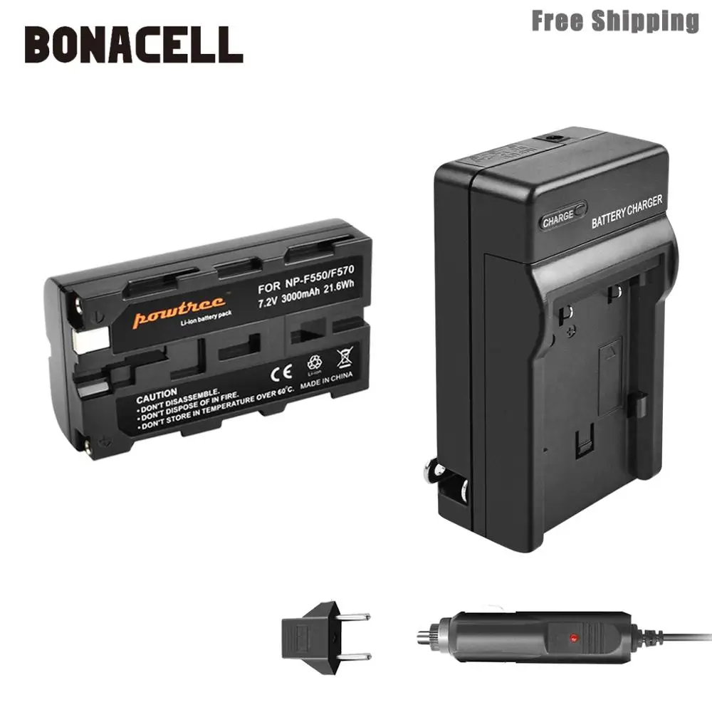 1 Pack Battery Bonacell 3000 мА/ч, NP-F550 NP F550 NPF550 Батарея+ Зарядное устройство для sony NP-F330 NP-F530 NP-F570 NP-F730 NP-F750 Hi-8 GV-D200 L50 - Цвет: 1 Pack Battery
