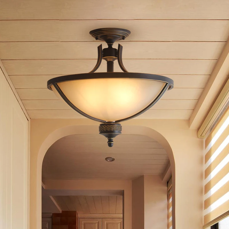 Скандинавский простой американский Сельский Железный полуподвесной потолочный