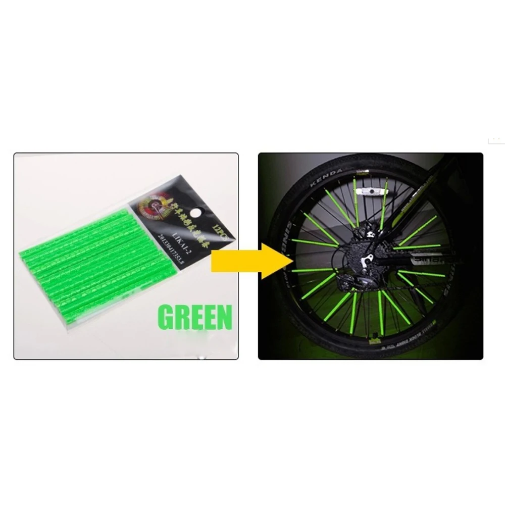 Отражающие наклейки на спицы велосипеда 12 шт./компл. предупреждающая трубка обод