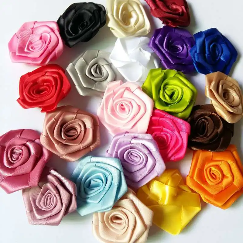 Атласная лента с розетками 10 шт./лот 45 мм ткань сделай сам цветами для декора