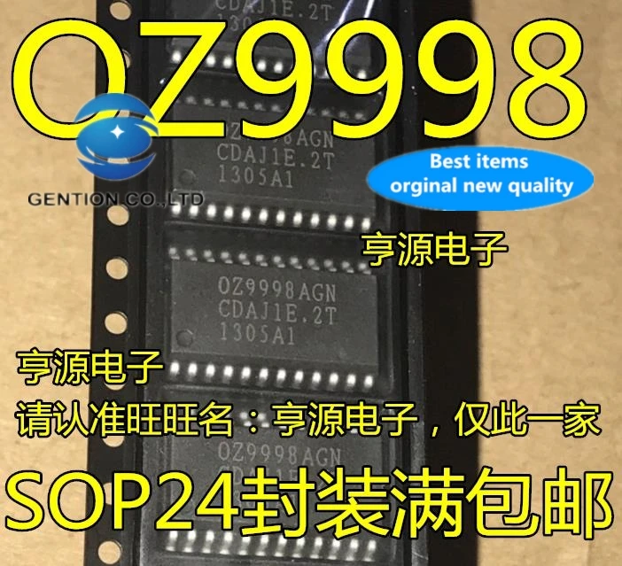 

10pcs 100% orginal new real photo OZ9998GN 0Z9998 OZ9998AGN LCD high voltage board IC SOP-24