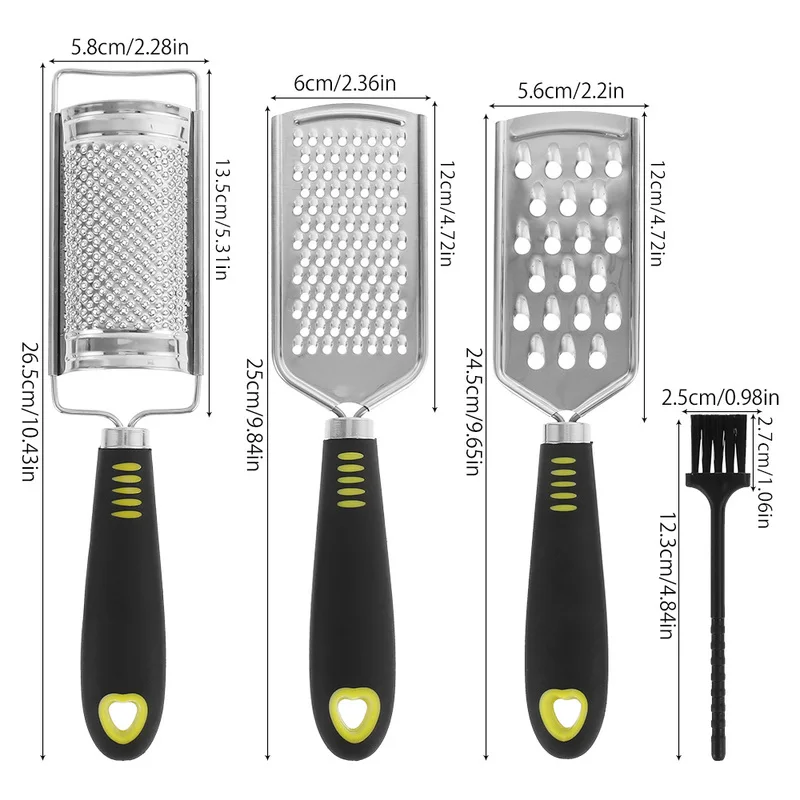 

3 PCS/Set+color Box+brush Stainless Steel Vegetable Cutter Gadgets Peeler Carrot Graters for Potato Chips Kitchen Accessories