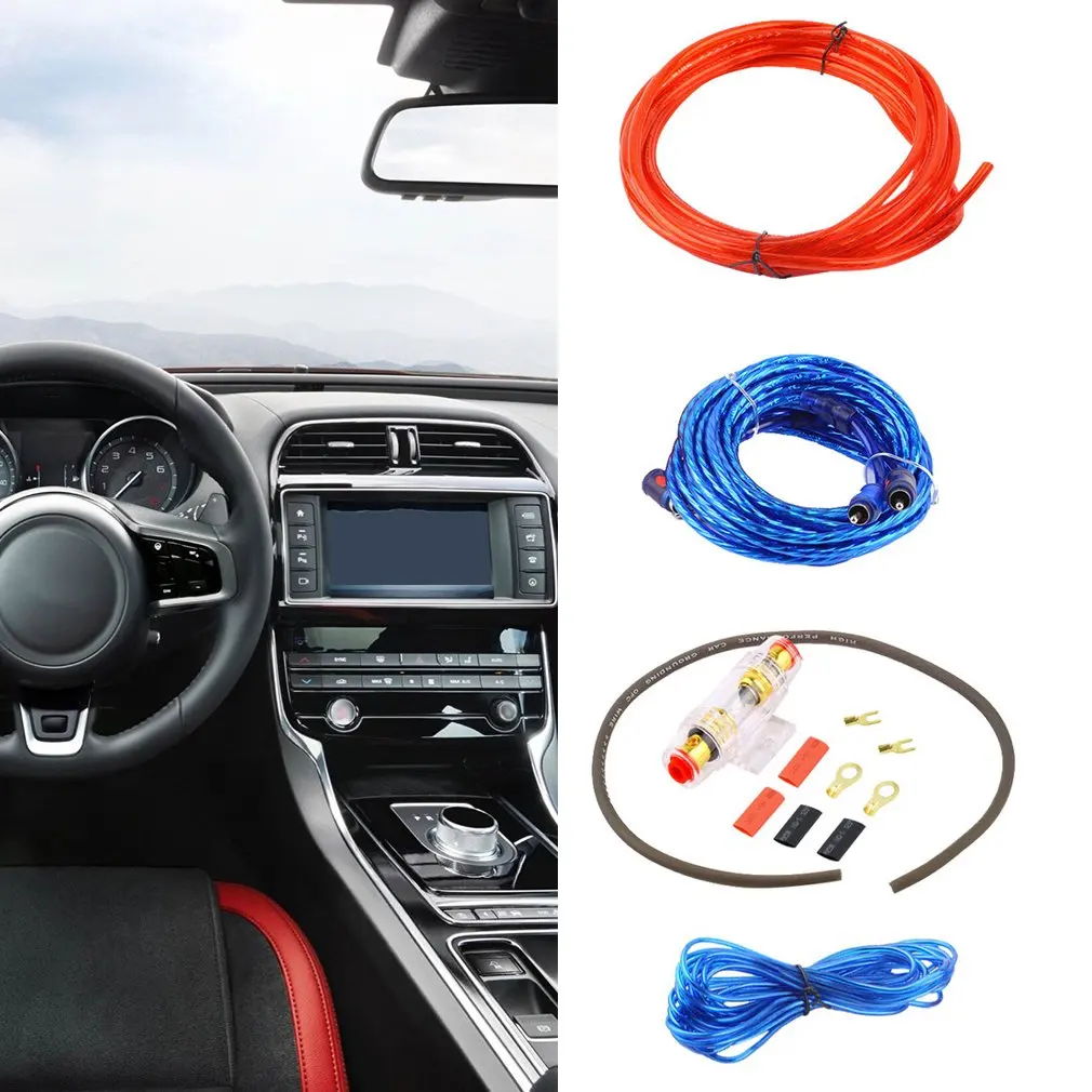 

Metal 800W 14GA Car Audio Subwoofer Amplifier AMP Wiring Fuse Holder Wire Cable Support Installation Kit Low Noise Distortion