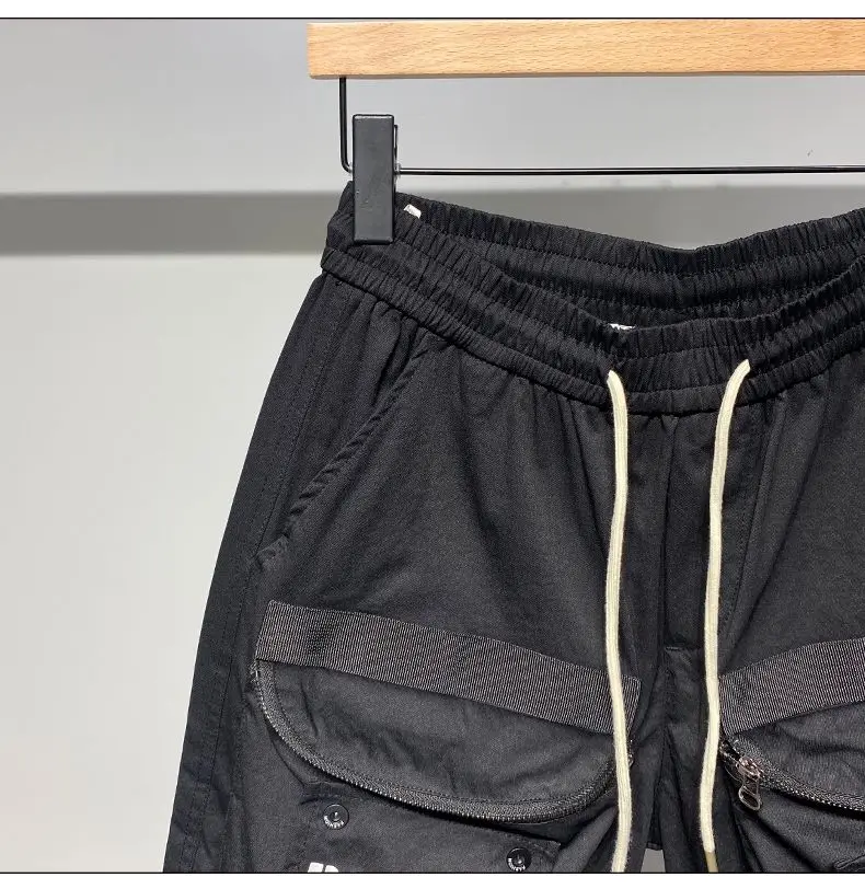 

Men's fashion thin quick dry casual shorts personality Large pocket knee length shorts