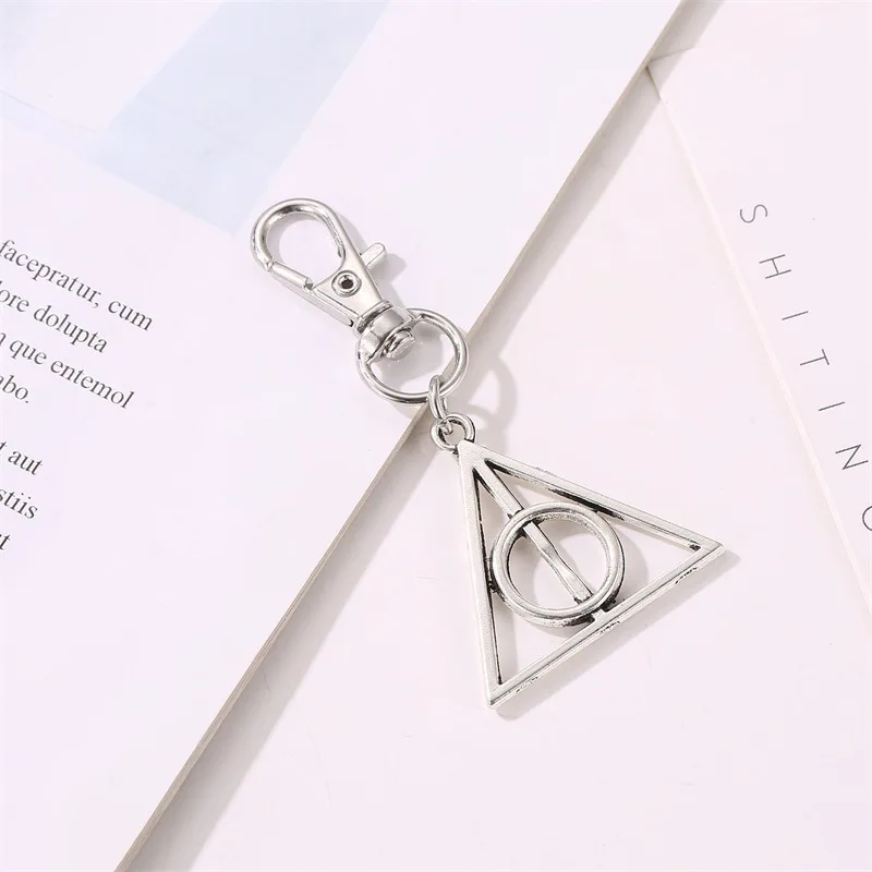 

Hallibotluna Death Triangle Pendant Trend Slow Retro Solution Anxiety Key Chain Bag Pendant