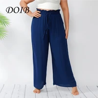 doib women wide leg pants navy blue drawstring summer loose casual yoga pants 2021 homewear pants