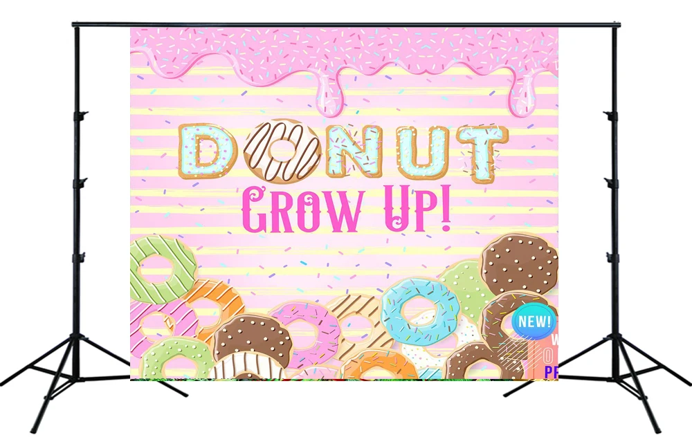 Фото Пончик растет тема детский душ фон девушка день рождения баннер фото торт стол