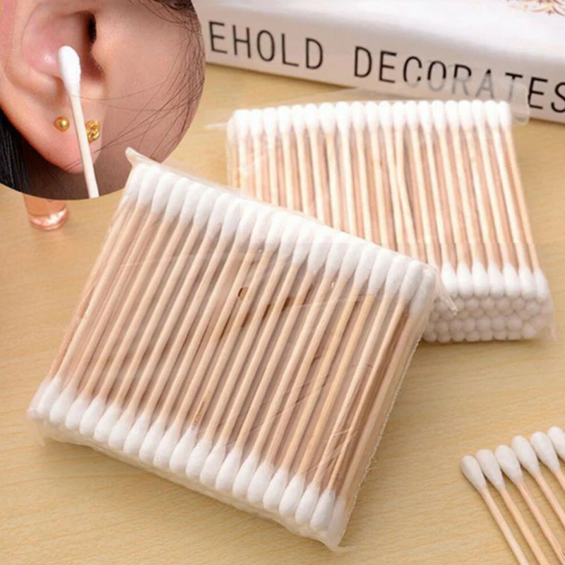 

100Pcs Double Head Disposable Makeup Cotton Swab Cotton Buds Daily Cleaning Tool