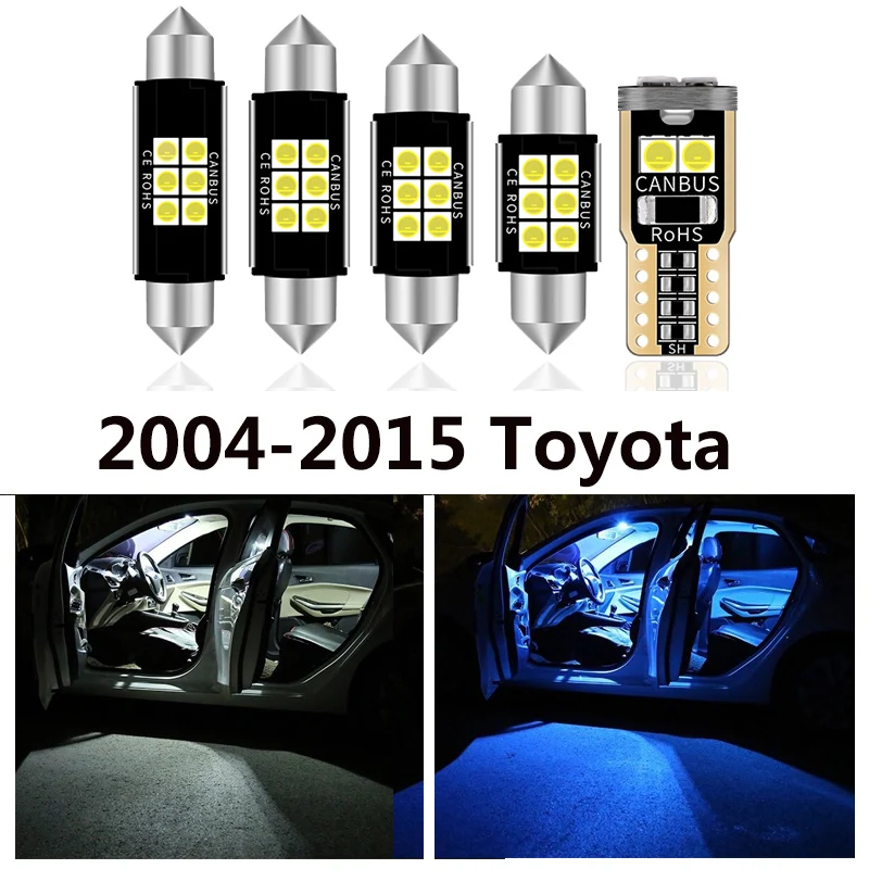 

11 pcs Car White Interior LED Light Bulbs Package Kit For 2004-2015 Toyota Prius T10 31MM Map Dome Trunk Lamp Iceblue Styling