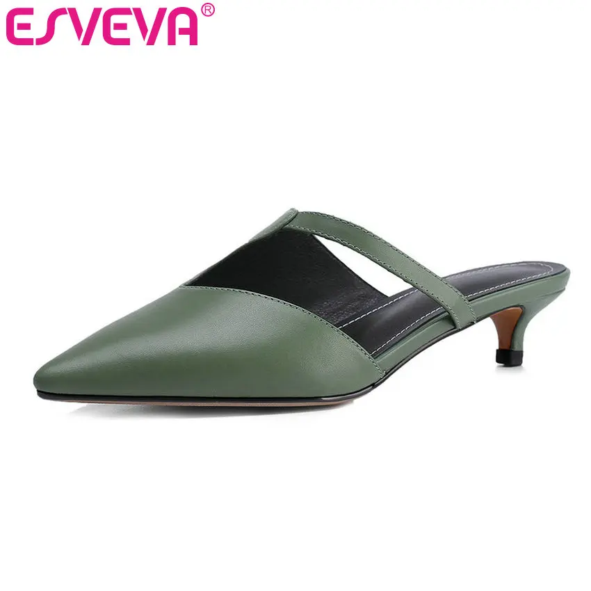 Женские сандалии ESVEVA из коровьей кожи на тонком низком каблуке с резным узором