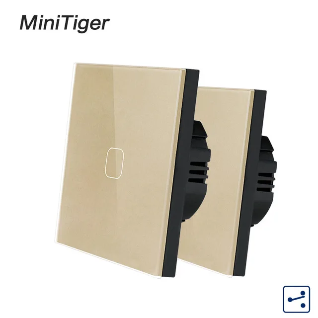 Настенный выключатель Minitiger 1 Gang двусторонний с сенсорным экраном стандарта ЕС