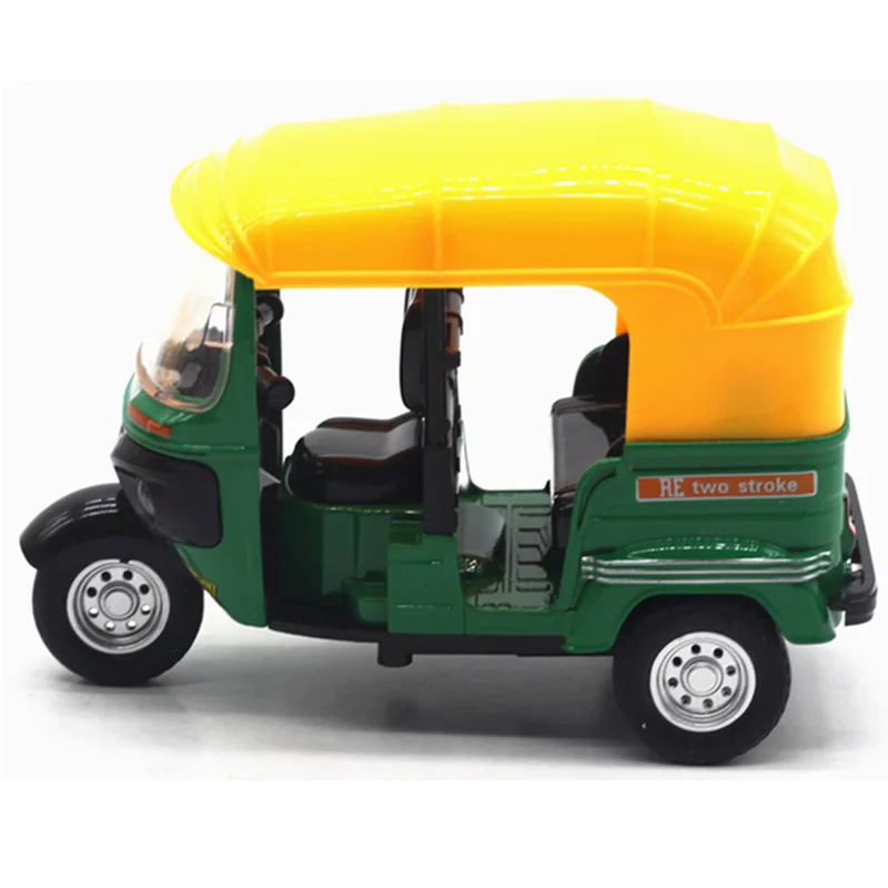High Simulation Indian Tricycle Cars Toy India Pull Back Light Sound Motorcycle Toys Car for Kids Children Gifts Green | Игрушки и хобби