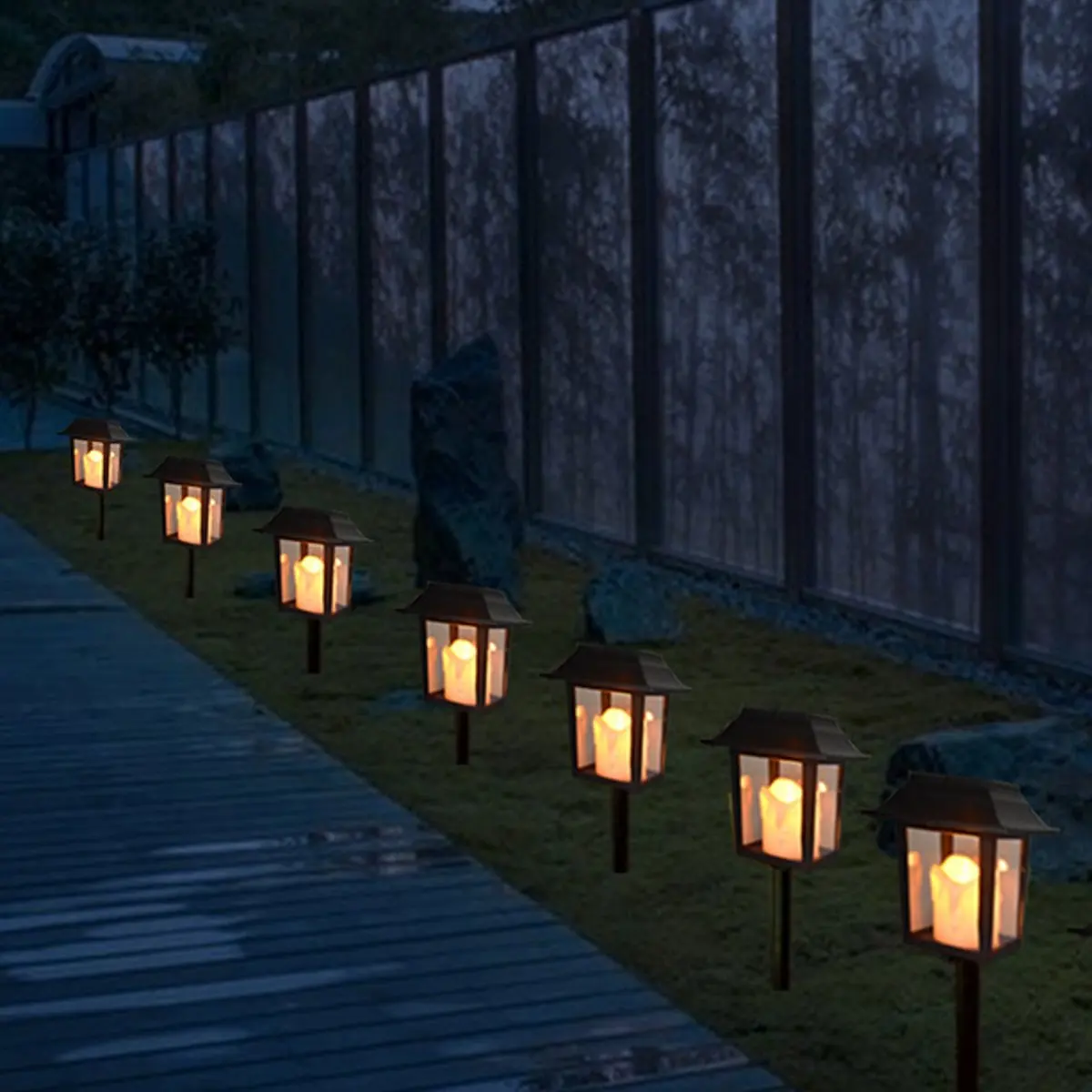 

Portable Outdoor Solar Power Lawn Lamps LED Lantern Light Waterproof Garden Path Landscape Decoration Lights With Ground Stake