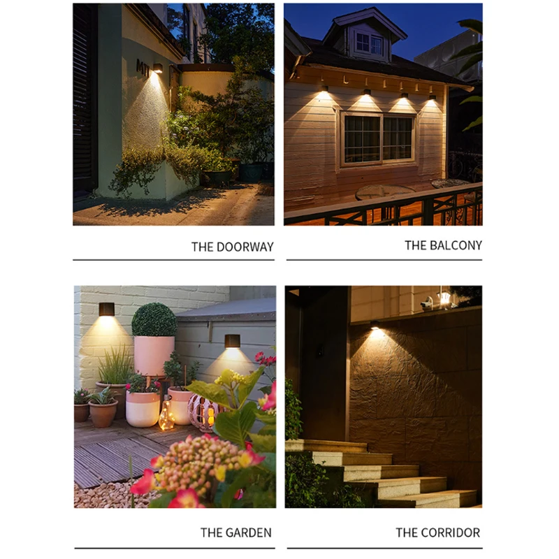 Square LED Solar Wall Outdoor Light Garden 4 | Square LED Solar Wall Outdoor Light Garden 4
