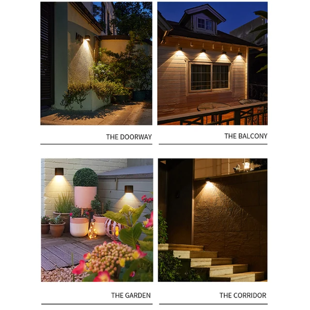 Square LED Solar Wall Outdoor Light Garden 4