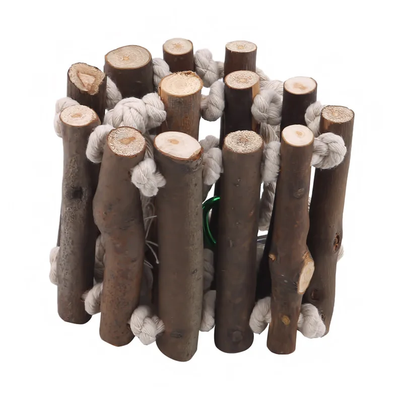 

Wooden Parrot Toy Bird Stand Playing Rack Swing Wood Ring For Birds Hanging Toys With Bird Accessories Bird Toys Supplies