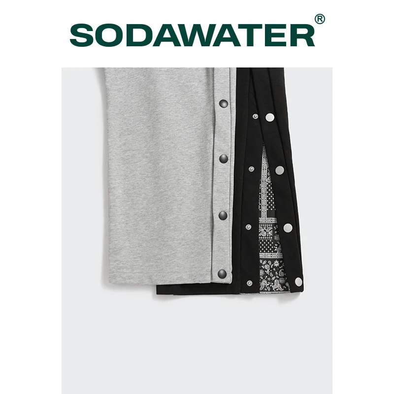 

SODWATER Mens Sweatpant Fashion Edging Printing High Street Buckles Elastic Hip Hop Pants Men's Casual Straight Trousers 3713S21