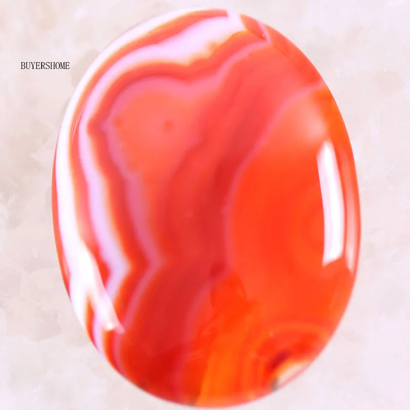 Orange Red Agate 51 цвет 30x40 мм кабошон натуральный камень бусины для рукоделия ювелирных изделий Малахит содалит Lapis Fit ожерелье браслет серьги - Цвет: Orange Red Agate