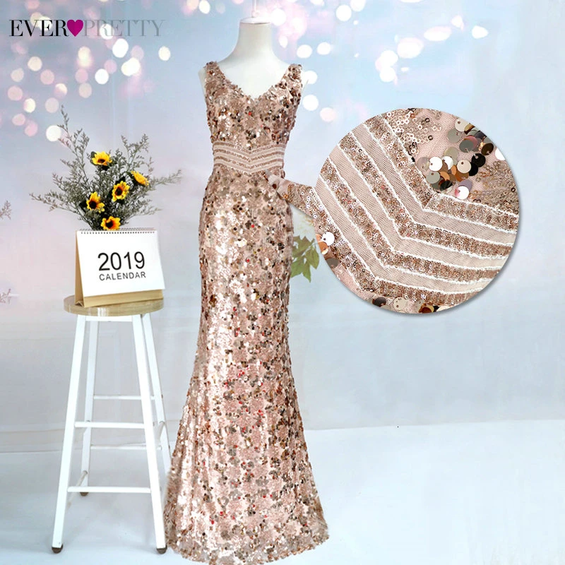 Блестящие Великолепные золотые вечерние платья с длинным рукавом EP07872 пикантные