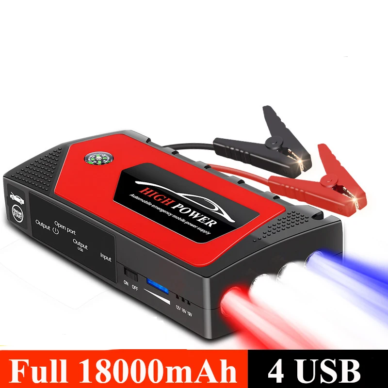 

18000mAh Car Jump Starter Power Bank Portable Battery Power Bank for iPhone Xiaomi Samsung Car Emergency Booster Starting Device